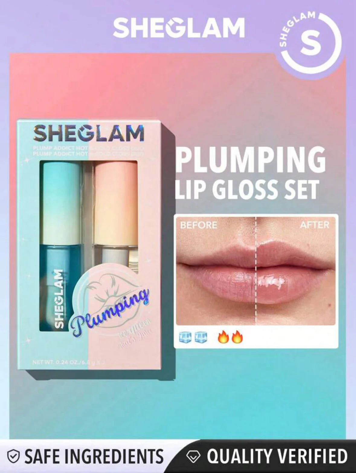 SHEGLAM duo box of Two lip Plumber and gloss