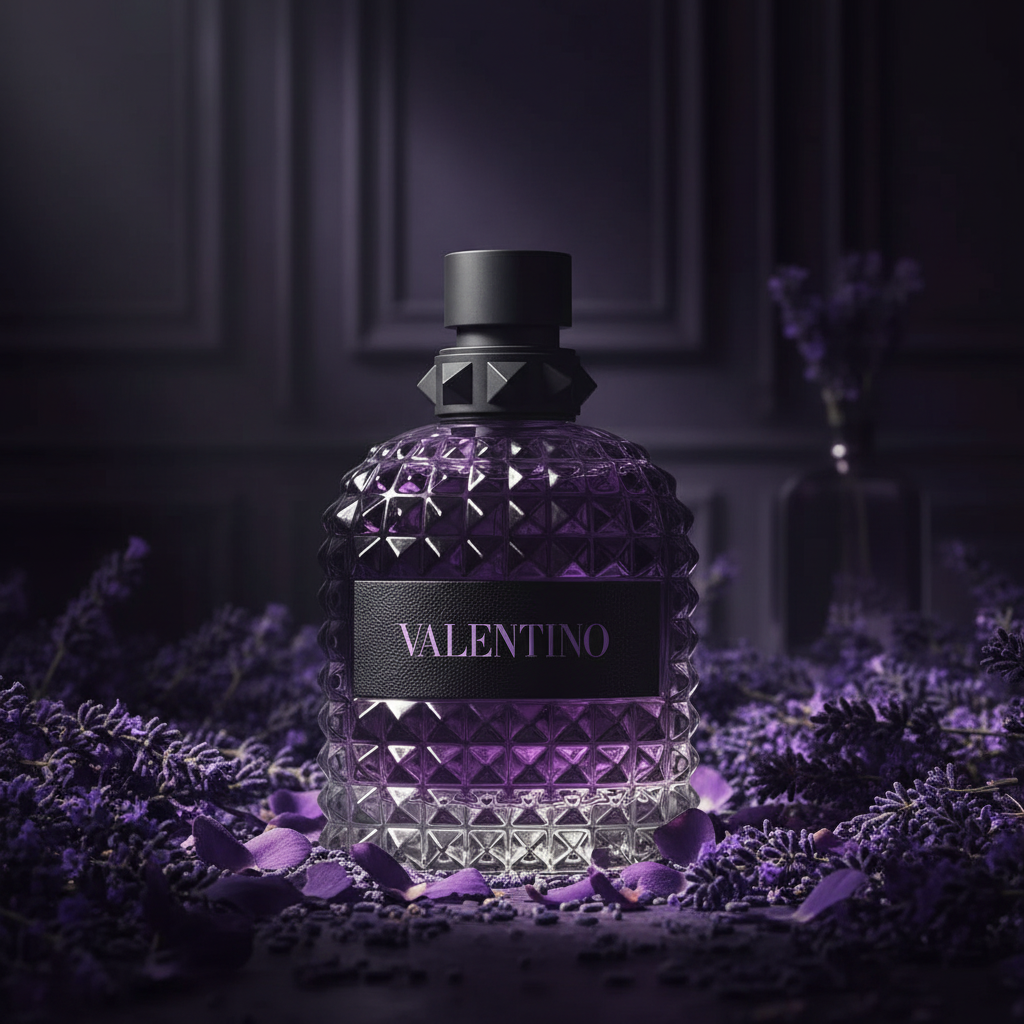 Valentino Born in Roma Donna with purple lavender flowers