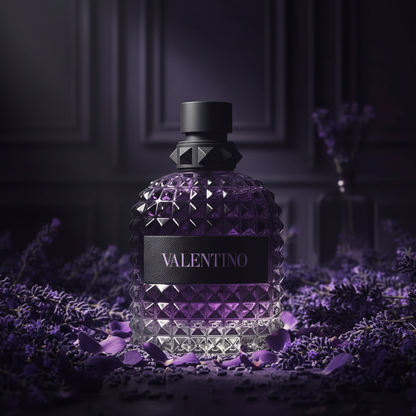 Valentino Born in Roma Donna with purple lavender flowers
