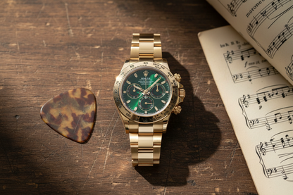 Rolex Daytona John Mayer musician lifestyle flat lay