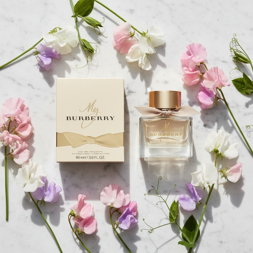 My Burberry – Marble Flat Lay