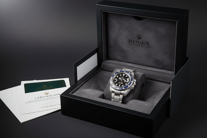 Rolex GMT-Master II in premium black watch box