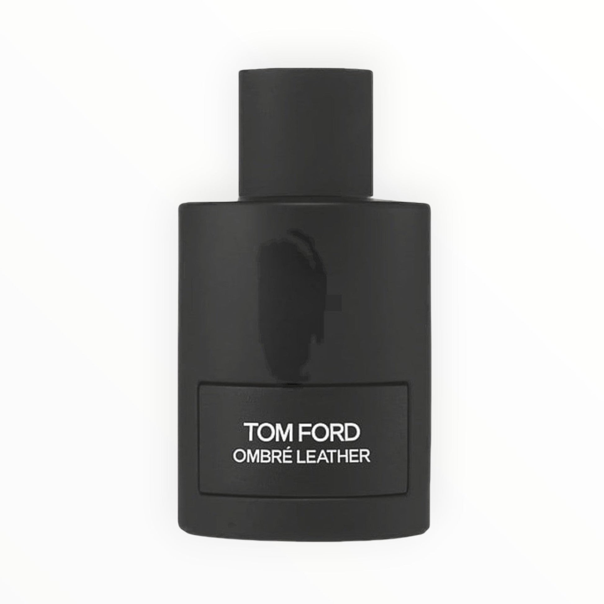 Tom Ford Ombré Leather Eau de Parfum in a matte black bottle with white text. Notes of cardamom, leather, and oakmoss.