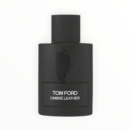 Tom Ford Ombré Leather Eau de Parfum in a matte black bottle with white text. Notes of cardamom, leather, and oakmoss.