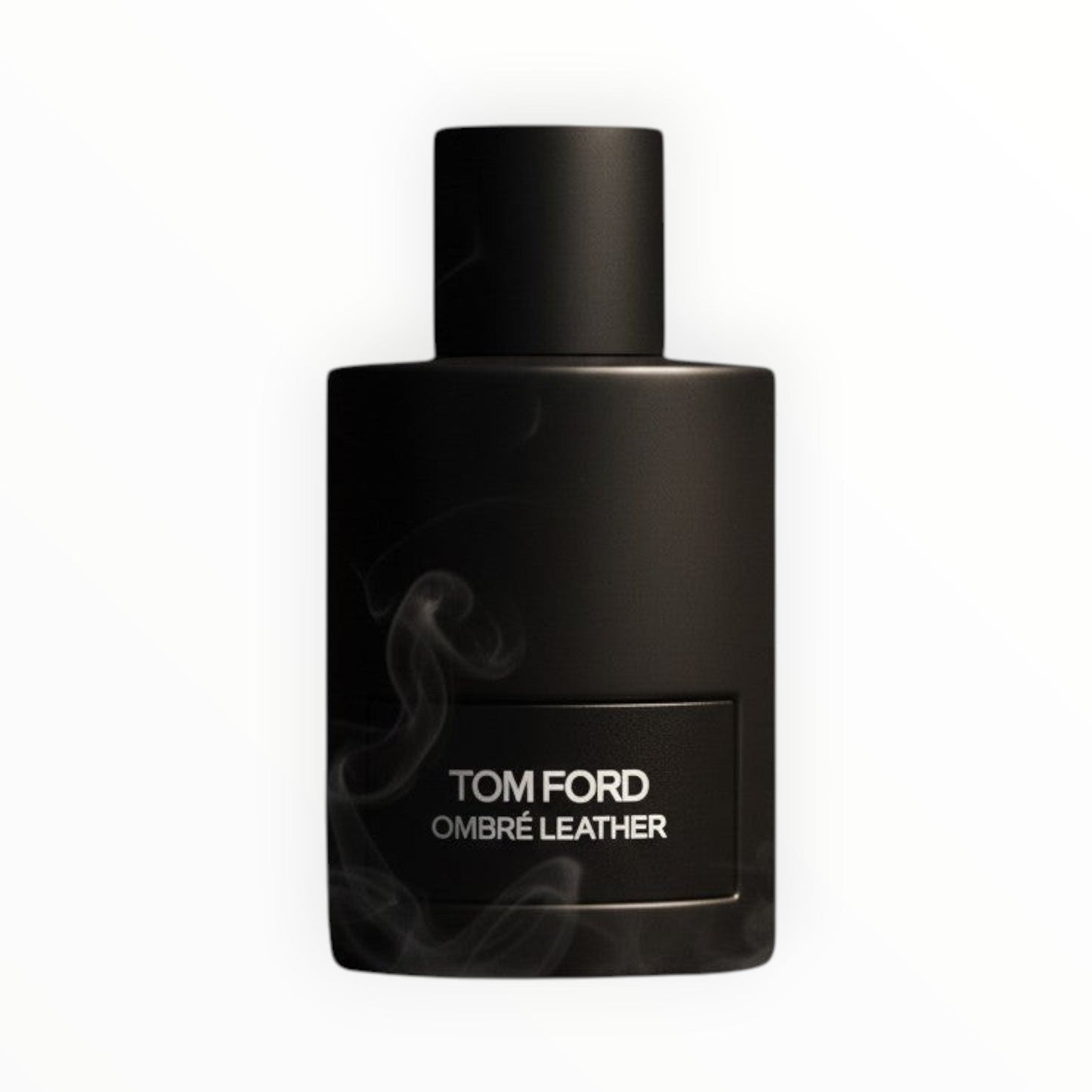 Tom Ford Ombré Leather Eau de Parfum in a matte black bottle with a black cap. Smoky accents.